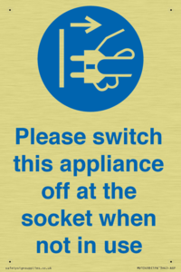 Please switch this appliance off at the socket when not in use